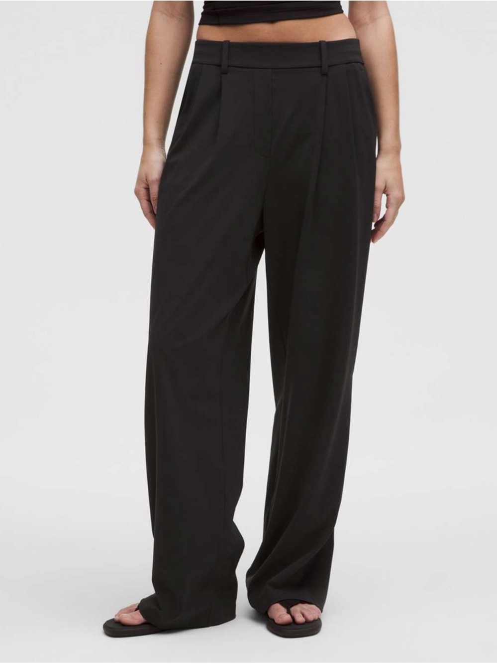 Lululemon Daydrift High-Rise Trouser Pants Womens XL Black Wide Leg Pleated